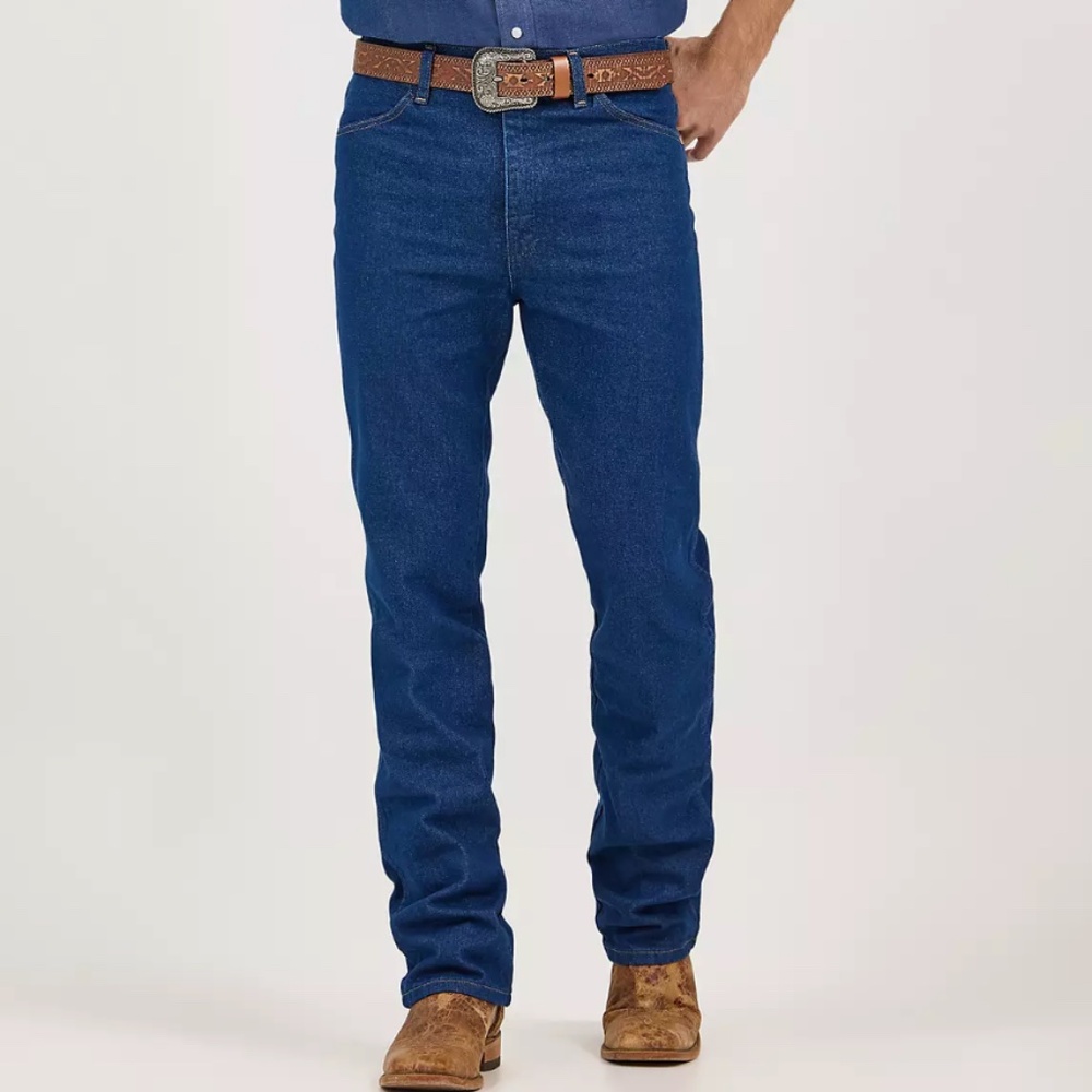 Authentic Wrangler Cowboy Cut Slim Fit Jeans - Men's 33x34 - Prewashed Indigo